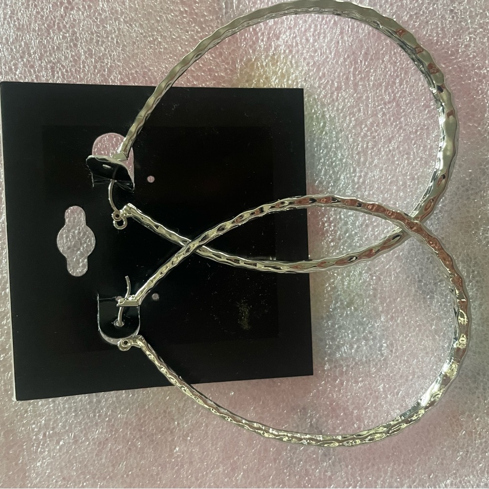 Large teardrop hoop earrings